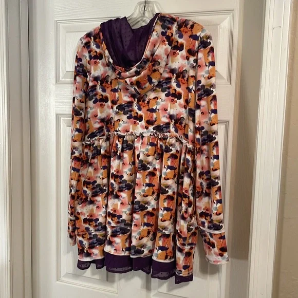 Evy’s Tree Sophie Watercolor Zip-front Hoodie, Large - Picture 2 of 5